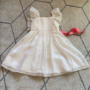 NWOT GIRLS MONSOON WHITE CROCHET DRESS SIZE 8/10